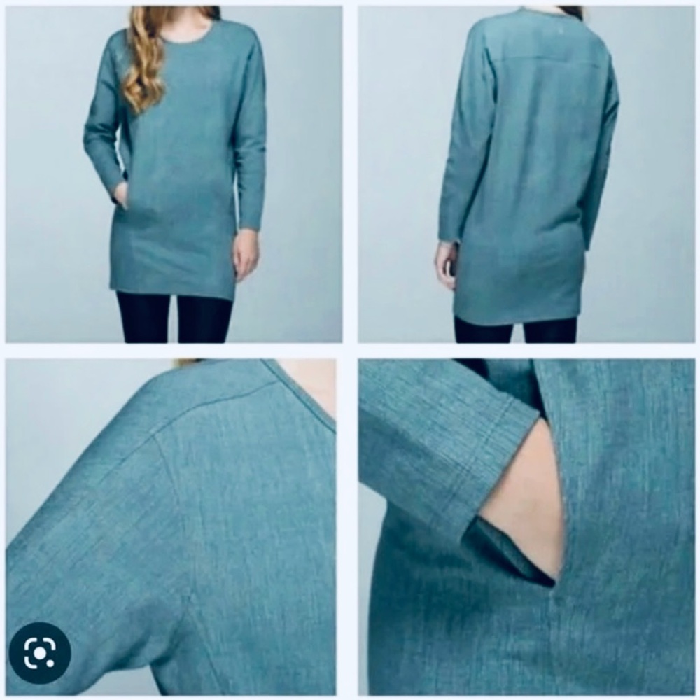 Lululemon Tealish Long Sleeve dress Comme to cozy pit to pit 20.5